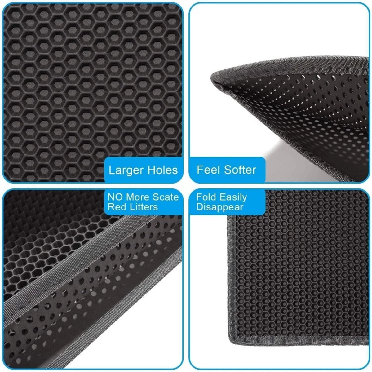 Cat Litter Trapping Mat, Waterproof Honeycomb Sifting Extra Easy Clean
