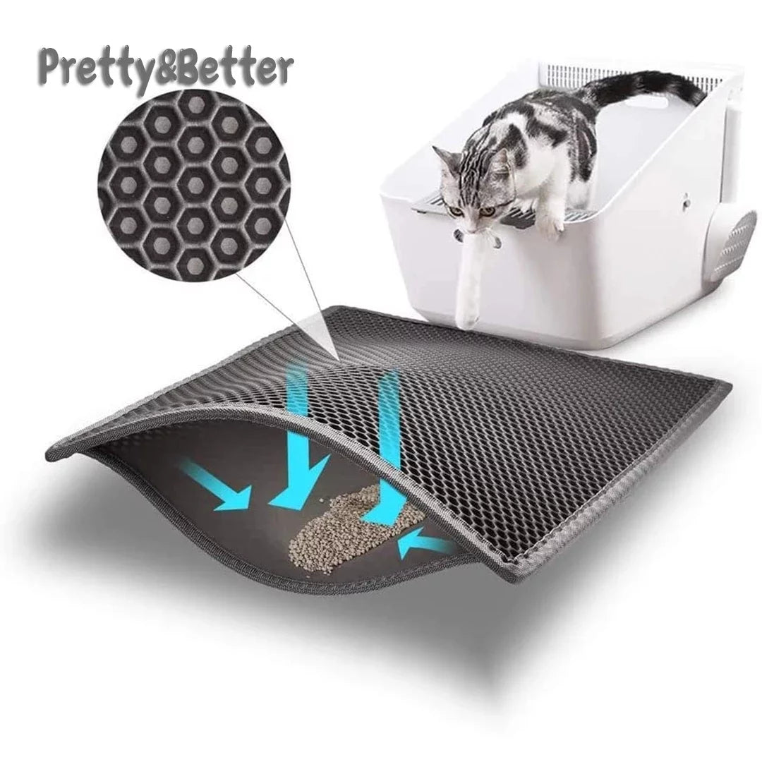 Cat Litter Trapping Mat, Waterproof Honeycomb Sifting Extra Easy Clean
